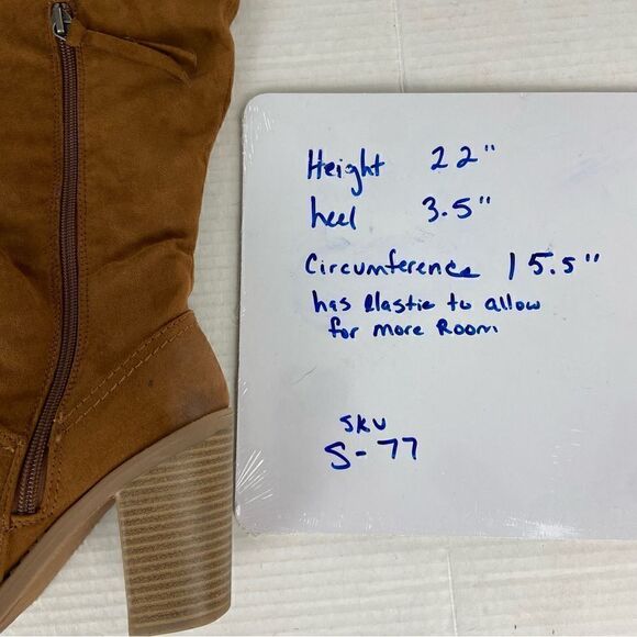 DV Dolce Vita Knee High Tall Boots Tan Side Zipper Heeled Women’s Size 6 - Picture 6 of 12